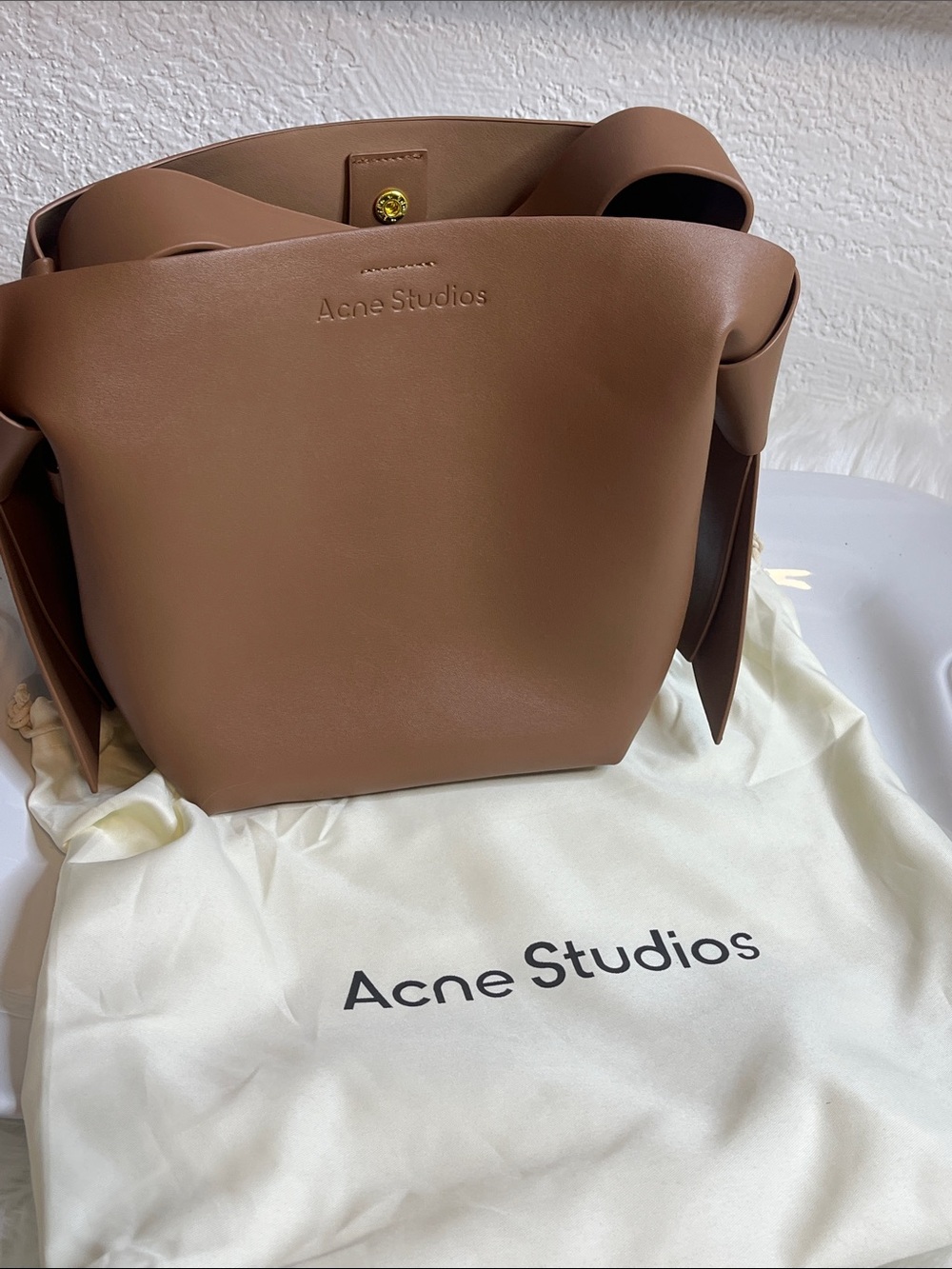 Acne Studios Brown Leather Bucket Bag